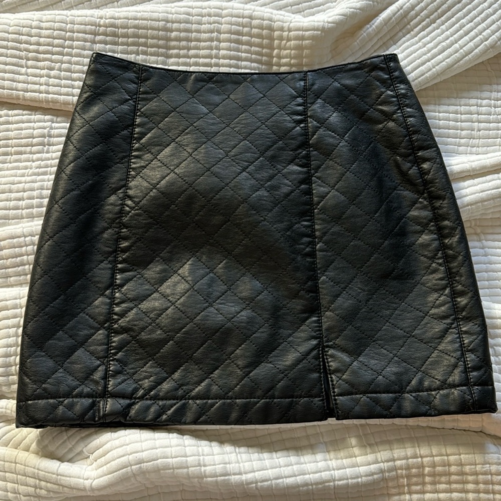 Black faux leather skirt